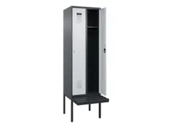 locker met bank,HxBxD 2120x600x815mm,2vak,vak B 300mm,cilinderslot