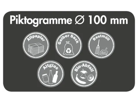 stickerset,v. afvalverzamelstation,6xtekst+symbool,papier,PMD