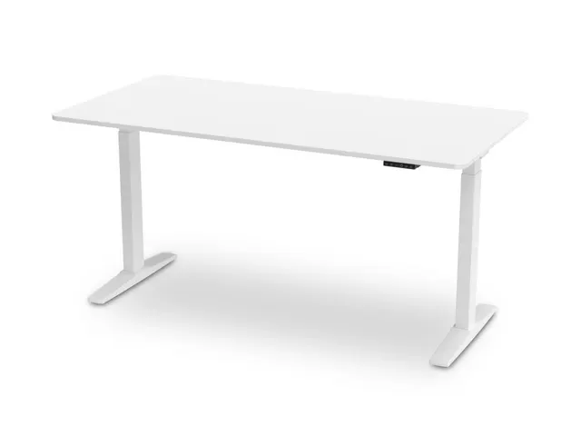 Elektrisch ihv bureau,HxBxD 730-1180x1600x800mm,blad wit,T-voet wit