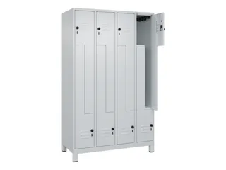 Z-garderobekast,HxBxD 1950x1200x500mm,vak B 150/300mm,draaigrendel - 2