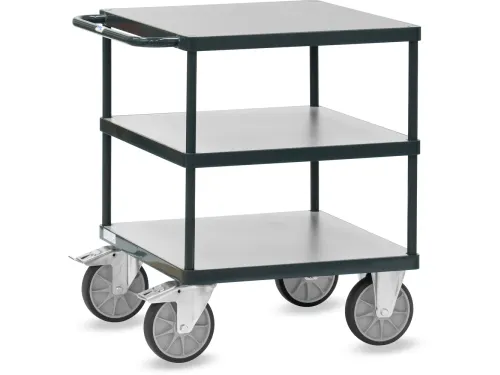 Tafelwagen 2417-7016 600kg 700x700mm 3 etages hout RAL7016