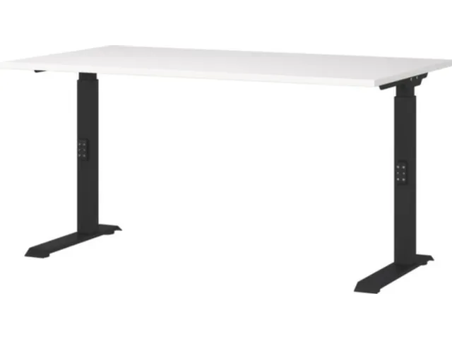 bureau à hauteur réglable HxlxP 680-910x1400x800mm panneau blanc