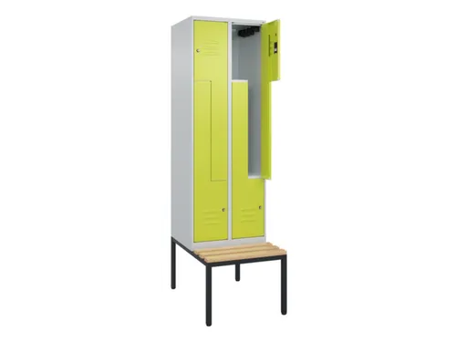Z-garderobekast,HxBxD 2120x600x815mm,2vak,vak B 300mm,cil.-slot