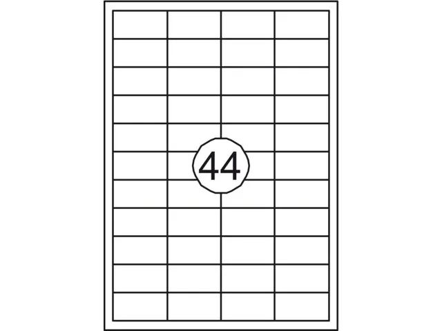 Etiket Rillstab 48.5x25.4mm Wit 4400 Stuks