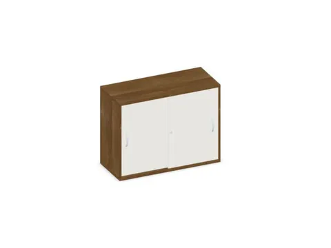 schuifdeurkast,HxBxD 770x1000x430mm,decor romp noten,decor front wit