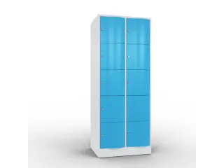 lockerkast,HxBxD 1950x770x640mm,2x5vakken,romp RAL7035,front RAL5012 - 2