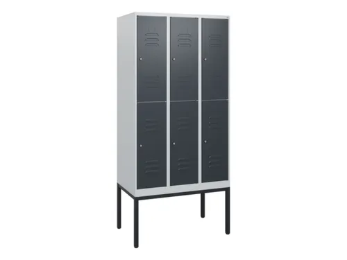 dubbeldekse locker,HxBxD 1950x900x500mm,3x2vak.,vak B 300mm,cil.-slot