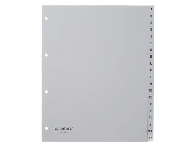 Tabbladen Quantore A4 4-gaats 20-delig met alfabet breed PP