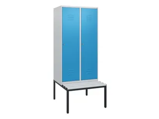 locker met bank,HxBxD 1950x800x815mm,2vak,vak B 400mm,cil.-slot - 1