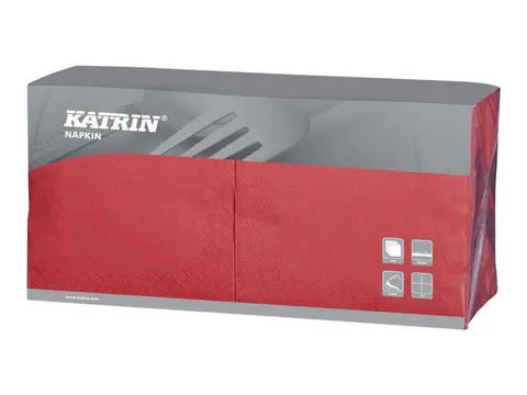Servet Katrin 33cm 3-laags rood/ds4x250