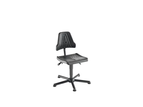 Werkplaatsstoel 425-565mmx420mmx440mm Pu-Zitting Zwart Glijders