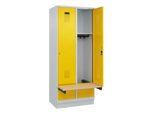 locker met bank,HxBxD 1950x800x815mm,2vak,vak B 400mm,cilinderslot