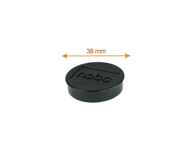 Magneet Nobo 38mm zwart 4 stuks