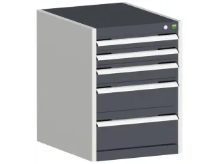 ladekast HxBxD 700x525x525mm 5laden romp RAL7035 front RAL7016 - 1