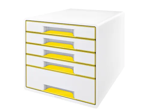 Ladenblok Leitz WOW Cube 5 laden wit/geel
