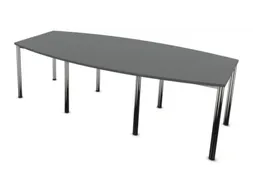 vergadertafel,HxBxD 740x2400x1200mm,vatvormig,MS-donkergrijs