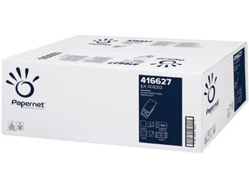 Handdoeken 416627 Interfold 2 Laags 20x150vel wit
