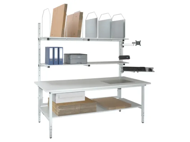 complete paktafel,HxBxD 700-950x1600x900mm,blad lichtgrijs