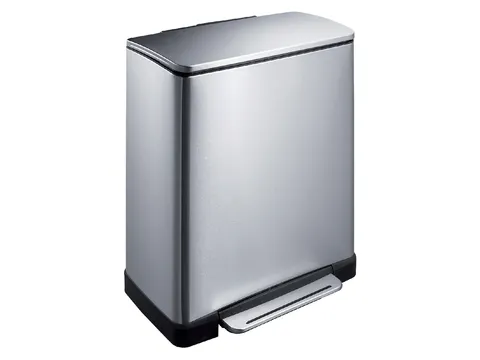 Afvalbak Pedaalemmer Rechthoekig 50 Liter Mat Rvs