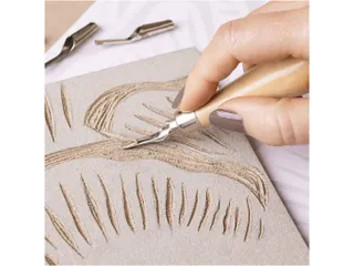 Creativ Company Linoleum 20x30cm dikte 3 mm, Grijs 2 stuks - 2