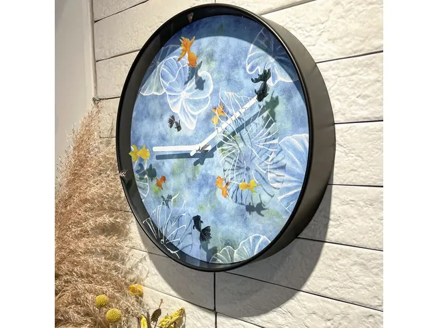 Horloge murale 30cm-Silent-Bleu-Plastique-NeXtime Pond