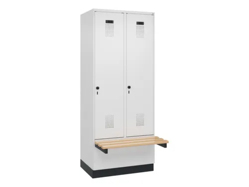 locker met bank,HxBxD 1950x800x815mm,2vak,vak B 400mm,draaigrendel