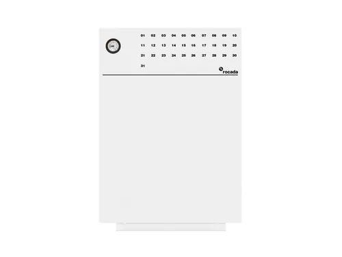 Whiteboard Rocada Skinclock 55x75cm wit gelakt met klok en kalender