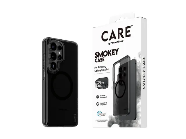 PanzerGlass CARE by Smokey Case w. Black Qi Samsung Galaxy S26 U