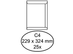 Envelop Hermes Akte C4 229x324mm Wit Gegomd pak à 25 stuks