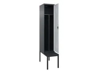 locker met bank,voor scheiding van kleding,HxBxD 2120x400x815mm,1vak - 1