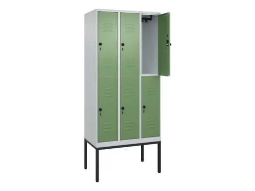dubbeldekse locker,HxBxD 2120x900x500mm,3x2vak.,vak B 300mm