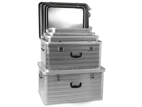 Set aluminium transportboxen,per box 1x27/45/69/101/141l
