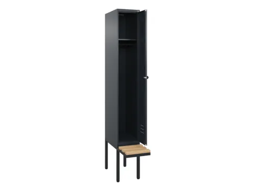 locker met bank,HxBxD 2120x300x815mm,1vak,vak B 300mm,draaigrendel