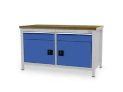 werkbank,HxBxD 860x1500x750mm,onderstel RAL9005,fronten RAL3003