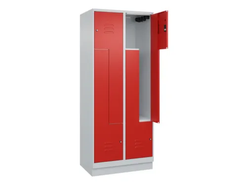 Z-garderobekast,HxBxD 1950x800x500mm,vak B 200/400mm,cil.-slot,sokkel