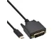 Kabel inLine USB-C DVI 24+1 3.1 1080P M/M 2 meter zwart