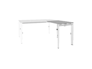 Bureau Linesto N3 aanbouwtafel 80x60cm lichtgrijs 25mm wit - 1