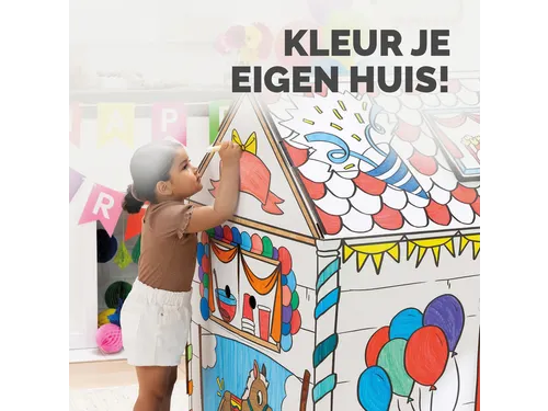 Kartonnen speelhuis XL Verjaardag Bankers Box Play inkleurbaar