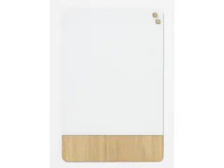 Glasmagneetbord Naga 60x80cm wit/eiken afgeronde hoeken - 2