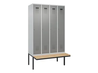 locker met bank,voor scheiding van kleding,HxBxD 2120x1200x815mm,4vak - 2