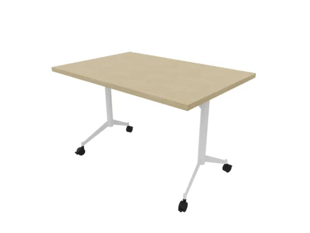 klaptafel,HxBxD 750x1200x700mm,hoekig,T-voet wit,ovale buis,blad eiken