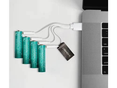 Q-CONNECT USB-C herlaadbare batterijen AAA, blister van 4 stuks