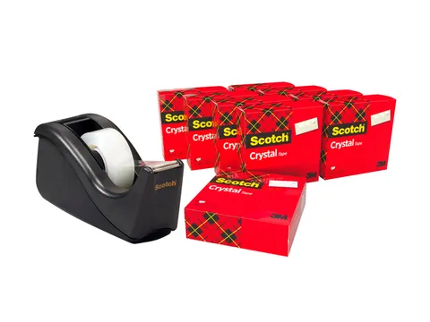 Plakband Scotch Crystal 600 19mmx33m transparant + gratis C60 plakband