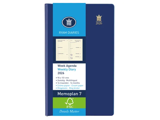 Agenda 2026 Ryam Memoplan 7 Suprema 7dagen/2pagina's ringplastic assor