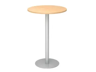 statafel,HxØ 1116x800mm,rond,schotelvoet zilverkleurig,ronde buis - 2