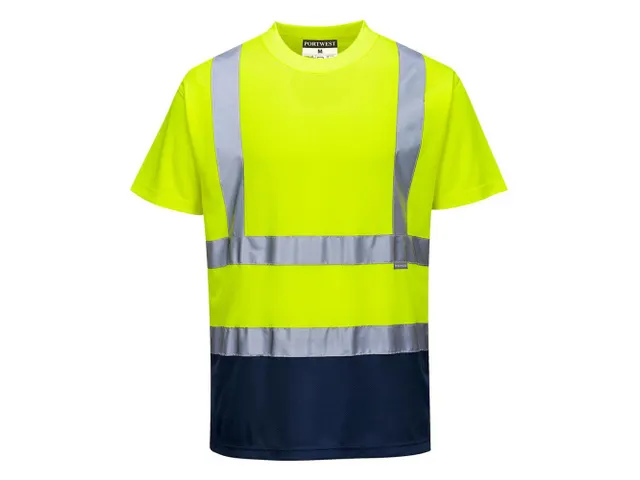 Portwest S378 T-shirt, geel/marineblauw, maat XL, per stuk