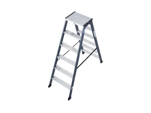 dubbele ladder,beide zijden,2x6treden,Stand H 0,85m,balk L 1,35m