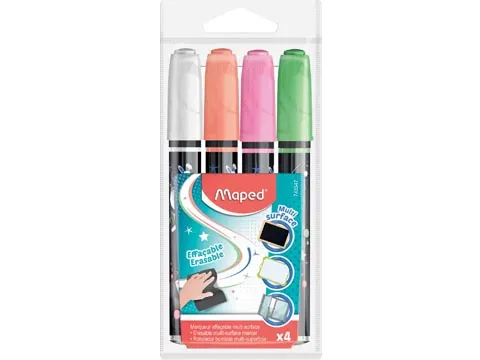 Krijtmarker, Etui Met 4 Stuks Assorti Kleuren