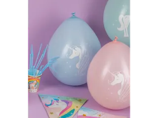 Balonnen Pastel Eenhoorn 30cm Party balloons Unicorn 8 stuks - 2