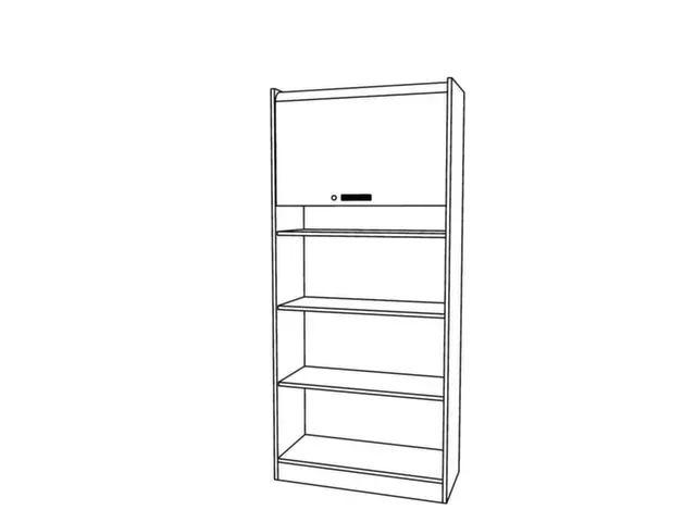 roldeurkast,HxBxD 2004x900x400mm,4xhouten vloer,5 OH,romp notenboom